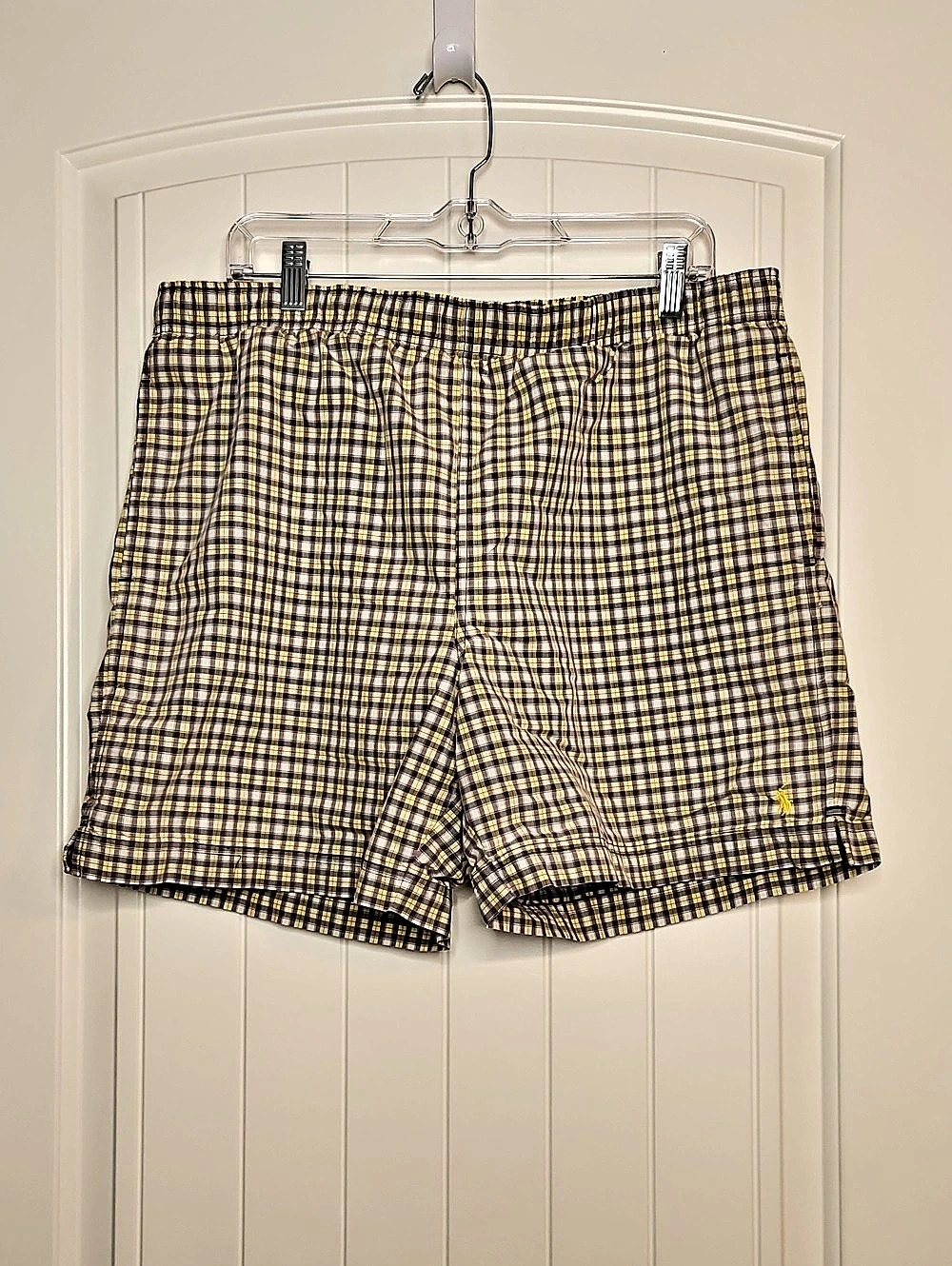 Polo Ralph Lauren Plaid Hybrid Shorts in Yellow & Purple Large